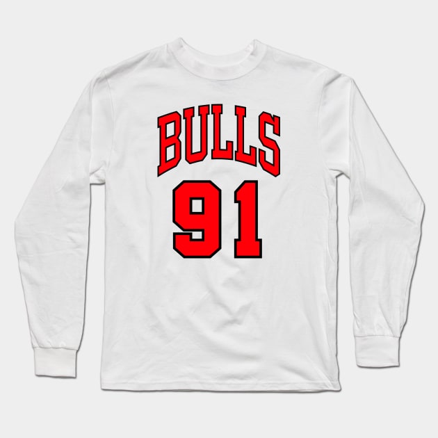 Dennis Rodman 91 Jersey Long Sleeve T-Shirt by mubays